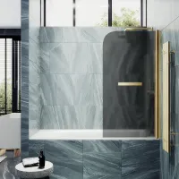 Шторка поворотная MaybahGlass на монопетле 1400*800 6 мм Графит матовый +Полотенцедержатель