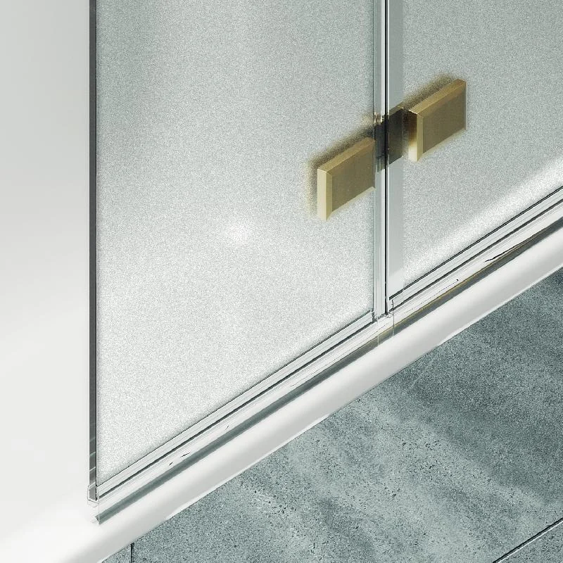 Шторка для ванны MaybahGlass складная 4 секции 1400*980 Стекло 6 мм Сатин