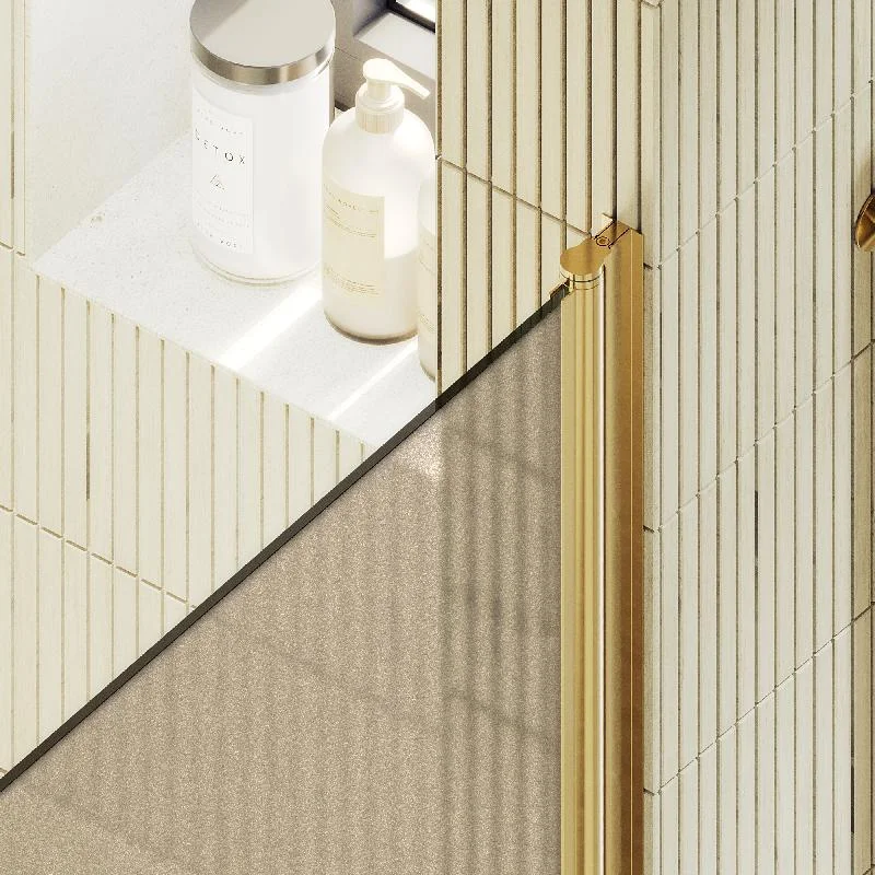 Душевая дверь Maybah Glass MGD-799-3 600x1980 на монопетле Золото стекло бронзовое матовое