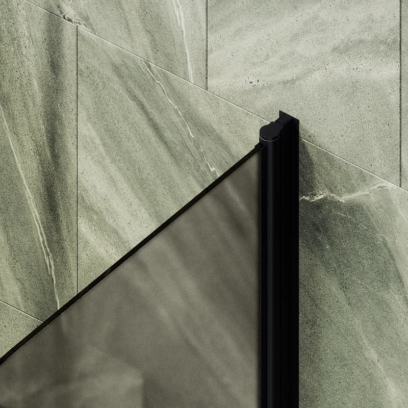 Шторка поворотная MaybahGlass на монопетле 1400*700 6 мм Бронза матовая +Полотенцедержатель