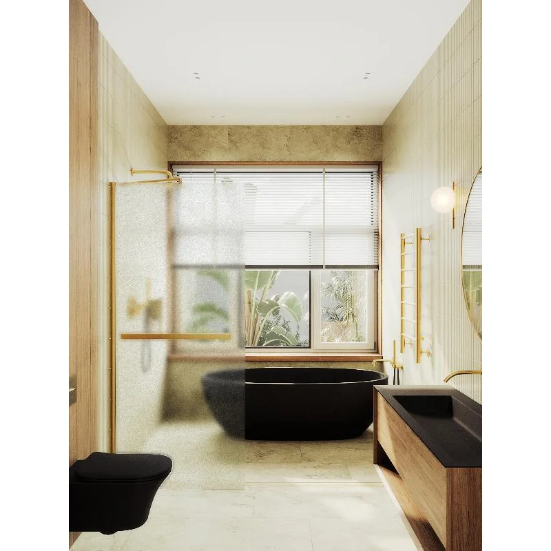 Душевая перегородка Maybah Glass MGD-731-3ш 790x1950 в широком профиле Золото стекло сатиновое