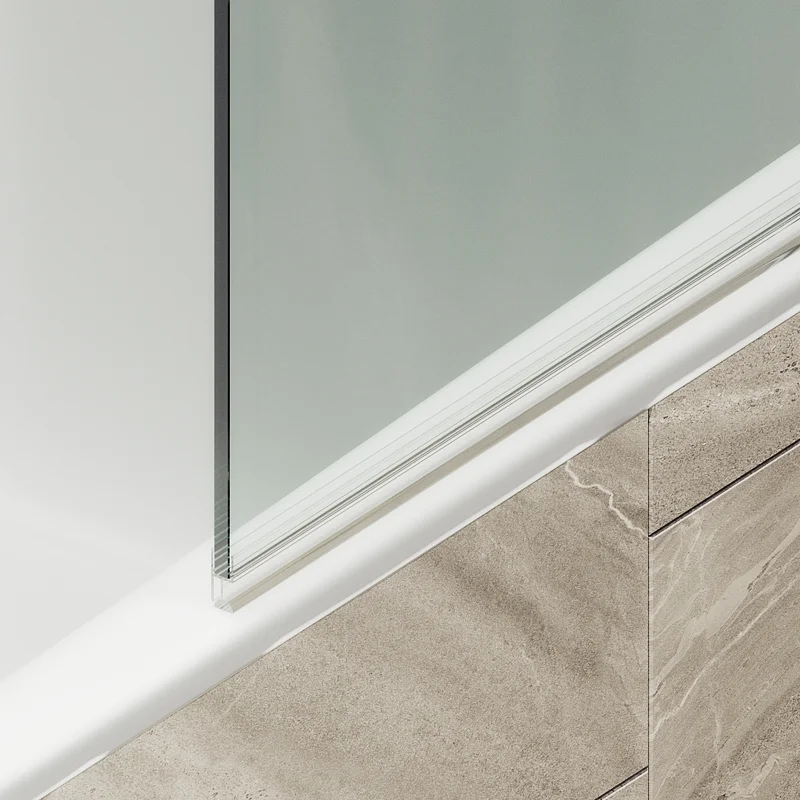 Шторка поворотная MaybahGlass на монопетле 1400*700 6 мм Бесцветное +Полотенцедержатель