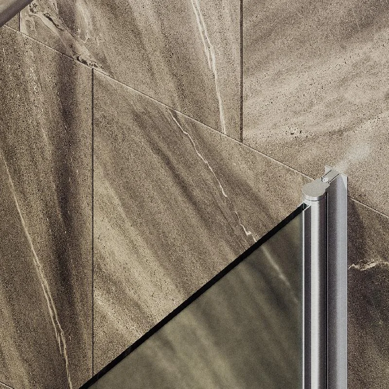 Шторка на ванну Maybah Glass MGV-620-5 700x1400 поворотная на монопетле Хром матовый стекло сатиновое