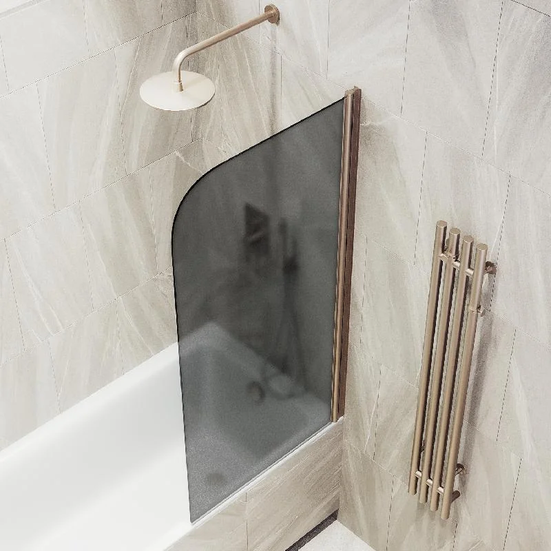 Шторка на ванну Maybah Glass MGV-619-2 700x1400 поворотная на монопетле Бронза стекло графитовое матовое