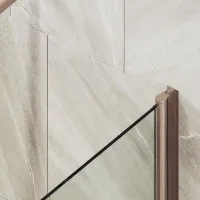 Шторка на ванну Maybah Glass MGV-599-2 700x1400 поворотная на монопетле Бронза стекло прозрачное