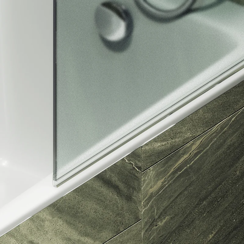 Шторка поворотная MaybahGlass на монопетле 1400*700 6 мм Сатин +Полотенцедержатель