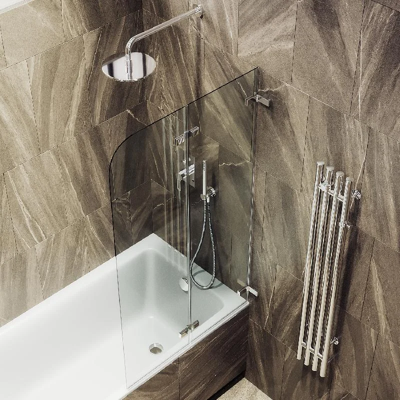 Шторка для ванны MaybahGlass складная 2 секции 1400*515 Стекло 6 мм Бесцветное