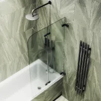 Шторка для ванны MaybahGlass складная 2 секции MaybahGlass 1400*515 Стекло 6 мм Сатин