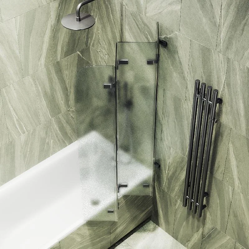 Шторка для ванны MaybahGlass складная 4 секции 1400*980 Стекло 6 мм Сатин