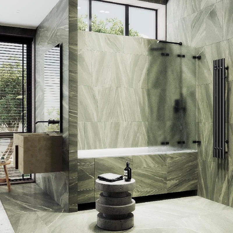 Шторка для ванны MaybahGlass складная 3 секции 1400*750 Стекло 6 мм Сатин