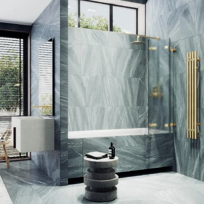 Шторка для ванны MaybahGlass складная 3 секции 1400*750 Стекло 6 мм Сатин