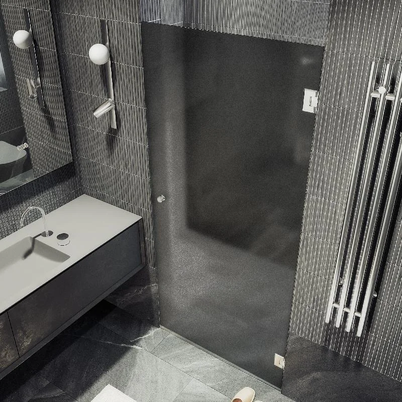 Душевая дверь Maybah Glass MGD-528-4 905x1950 на петлях Хром глянцевый стекло графитовое матовое