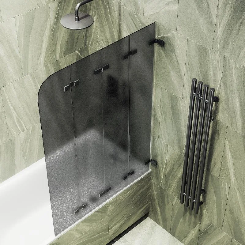 Шторка для ванны MaybahGlass складная 4 секции 1400*980 Стекло 6 мм Графит матовый