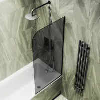 Шторка на ванну Maybah Glass MGV-78-6у 400x1400 в узком профиле Черный стекло графитовое