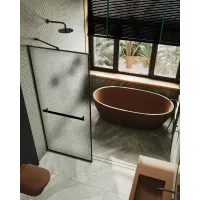 Душевая перегородка MaybahGlass полностью в профиле 1950х890 мм, стекло сатин 8 мм + полотенцедержатель MGD-875-6
