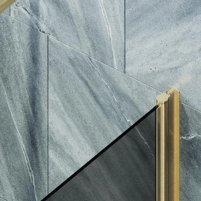 Шторка на ванну Maybah Glass MGV-623-3 800x1400 поворотная на монопетле Золото стекло графитовое