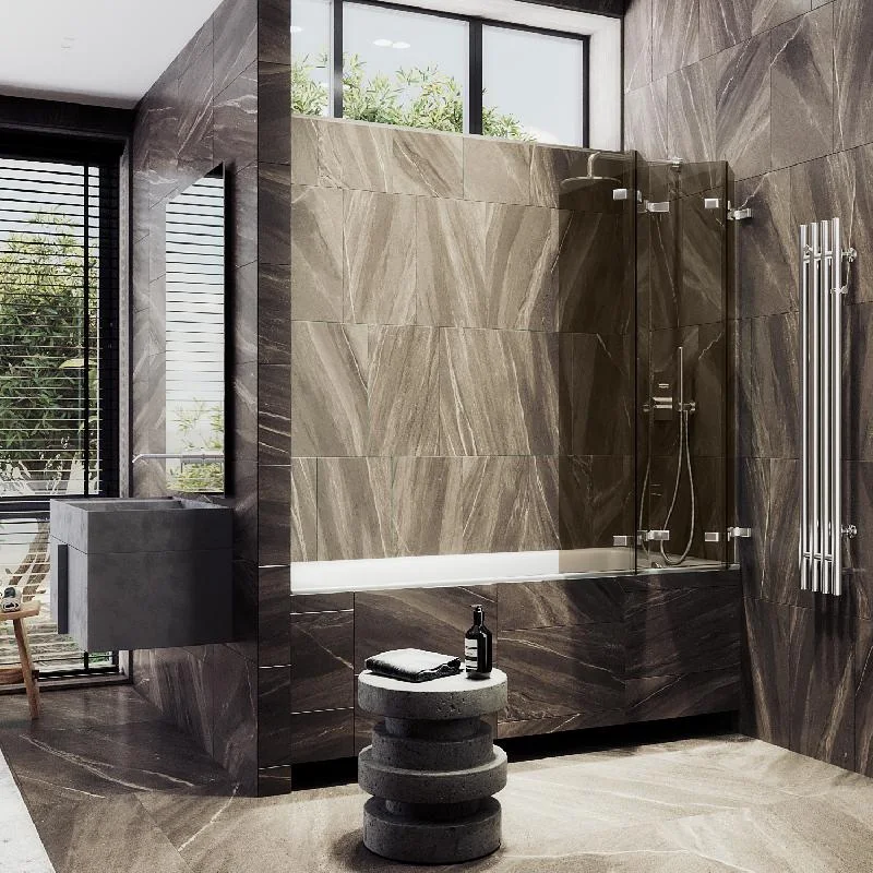 Шторка для ванны MaybahGlass складная 4 секции 1400*980 Стекло 6 мм Бронза