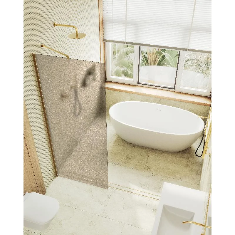 Душевая перегородка Maybah Glass MGD-697-3ш 790x1950 в широком профиле Золото стекло бронзовое матовое