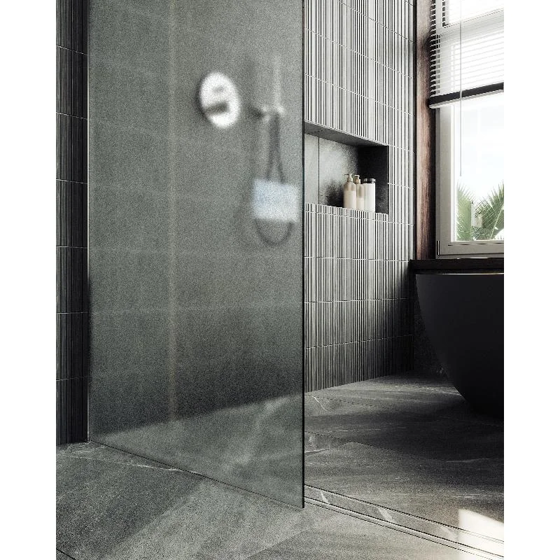 Душевая перегородка Maybah Glass MGD-700-5ш 790x1950 в широком профиле Хром матовый стекло сатиновое