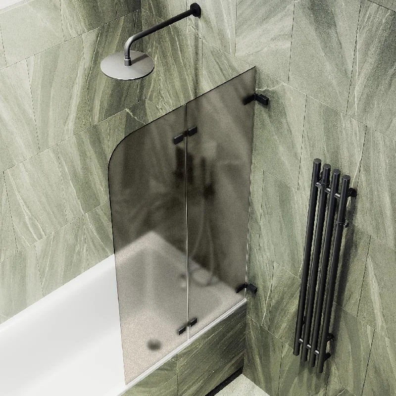 Шторка для ванны MaybahGlass складная 2 секции 1400*515 Стекло 6 мм Бронза матовая