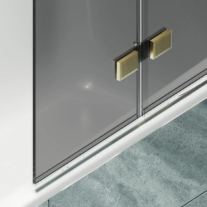 Шторка для ванны MaybahGlass складная 3 секции 1400*750 Стекло 6 мм Графит