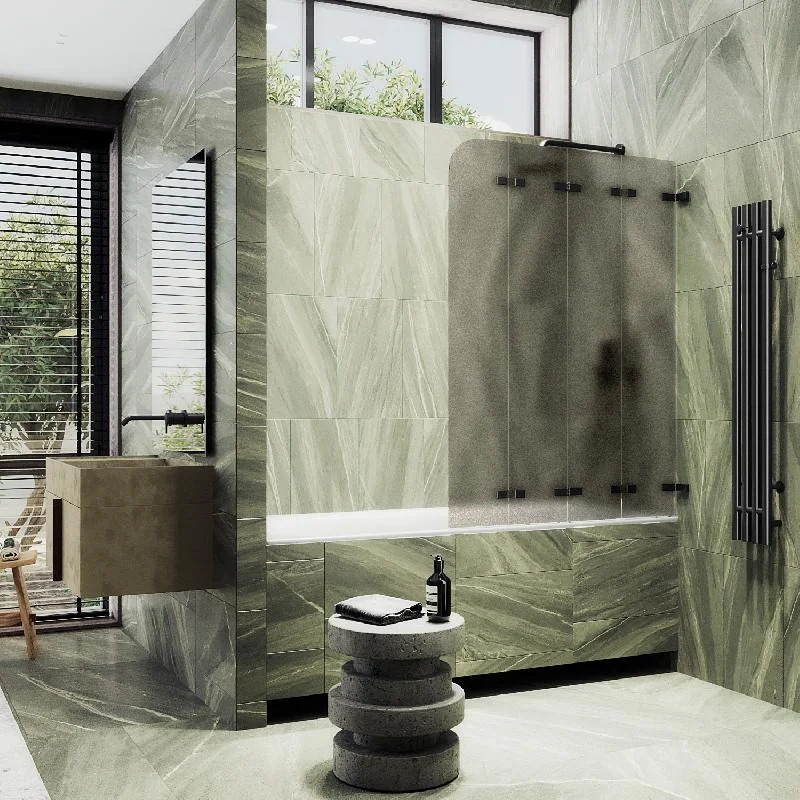 Шторка для ванны MaybahGlass складная 4 секции 1400*980 Стекло 6 мм Бронза матовая