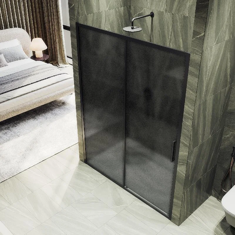 Душевая дверь MaybahGlass, раздвижная,6 мм , Стекло Графит матовое,1950*1200