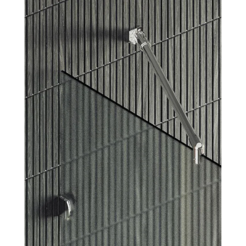 Душевая перегородка Maybah Glass MGD-268-4 790x1950 коннектор стена-стекло Хром глянцевый стекло сатиновое