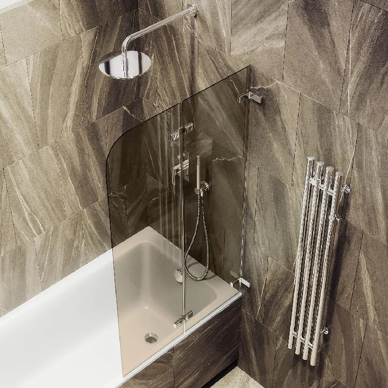 Шторка для ванны MaybahGlass складная 2 секции MaybahGlass 1400*515 Стекло 6 мм Бронза