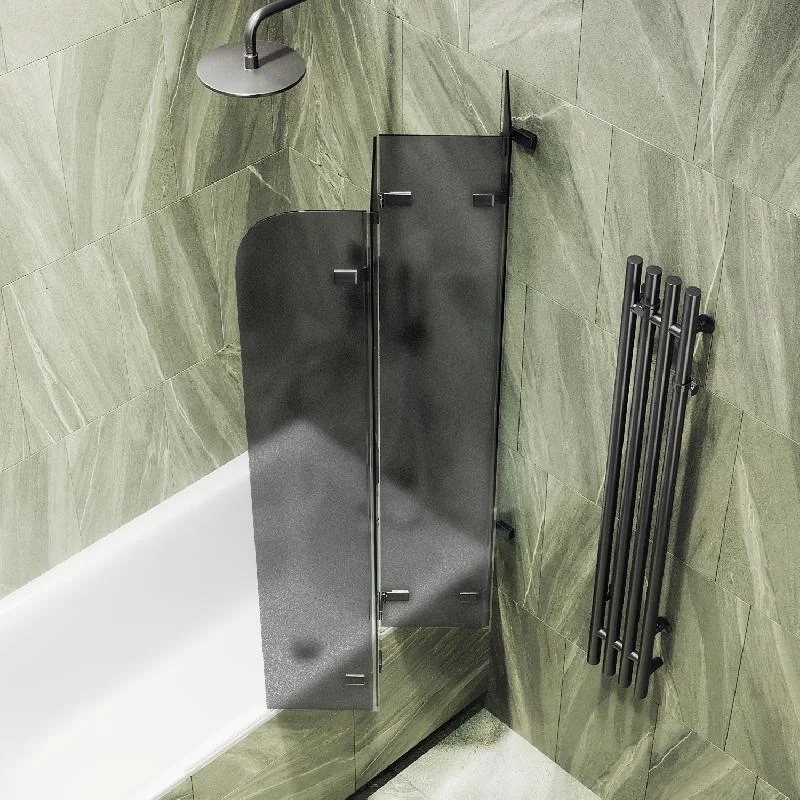 Шторка для ванны MaybahGlass складная 4 секции 1400*980 Стекло 6 мм Графит матовый