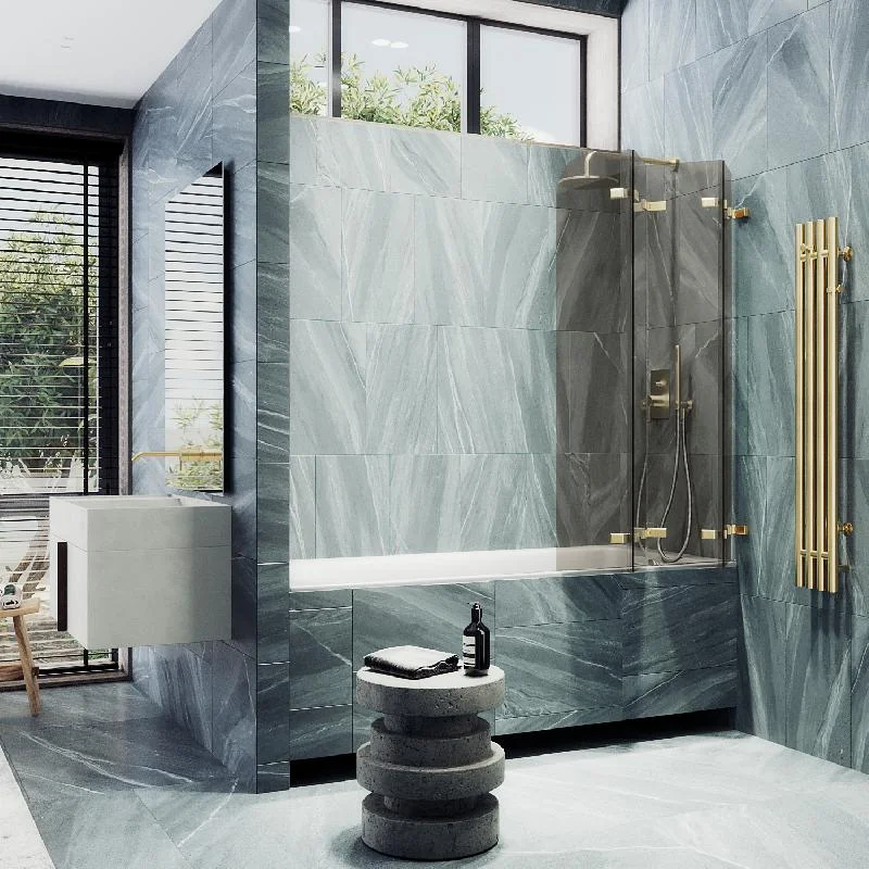 Шторка для ванны MaybahGlass складная 4 секции 1400*980 Стекло 6 мм Бронза