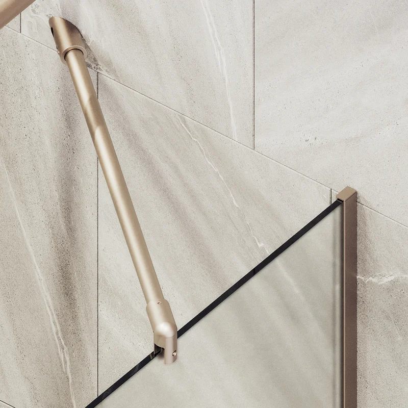 Шторка на ванну Maybah Glass MGV-130-2у 340x1400 в узком профиле Бронза стекло сатиновое