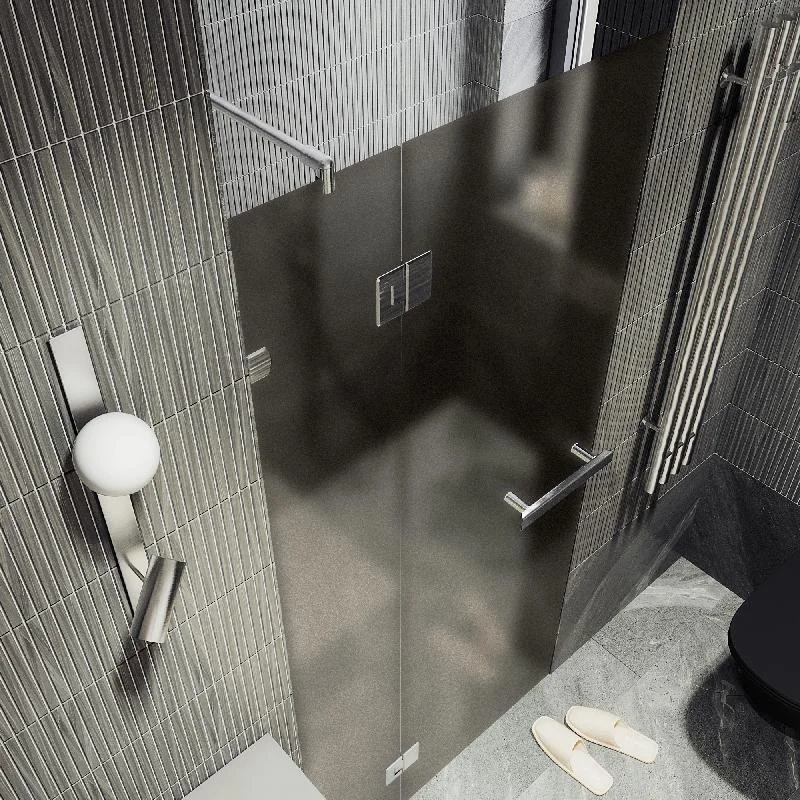 Душевая дверь MaybahGlass с добором на петлях 1950*900 Стекло 8 мм Бронза матовая