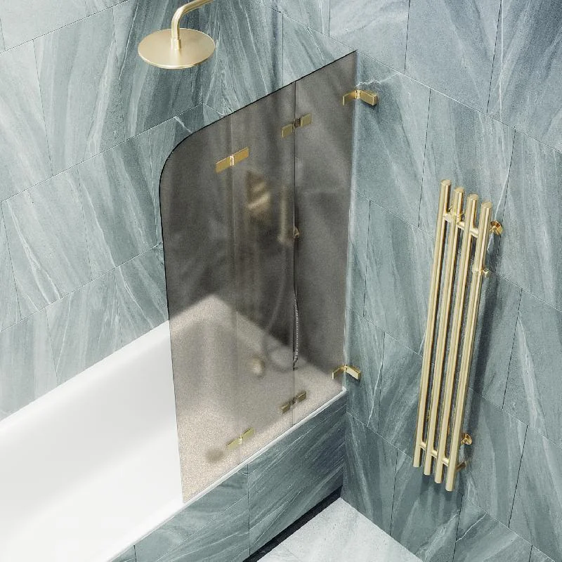 Шторка для ванны MaybahGlass складная 3 секции 1400*750 Стекло 6 мм Бронза матовая