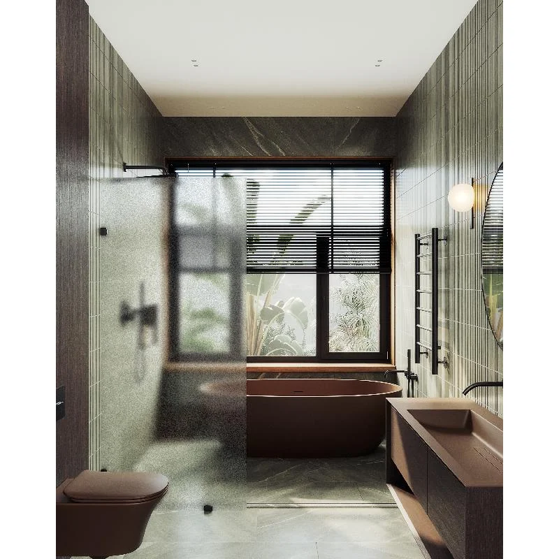 Душевая перегородка MaybahGlass MGD-268-6 79x195, стекло сатин 8 мм, профиль черный