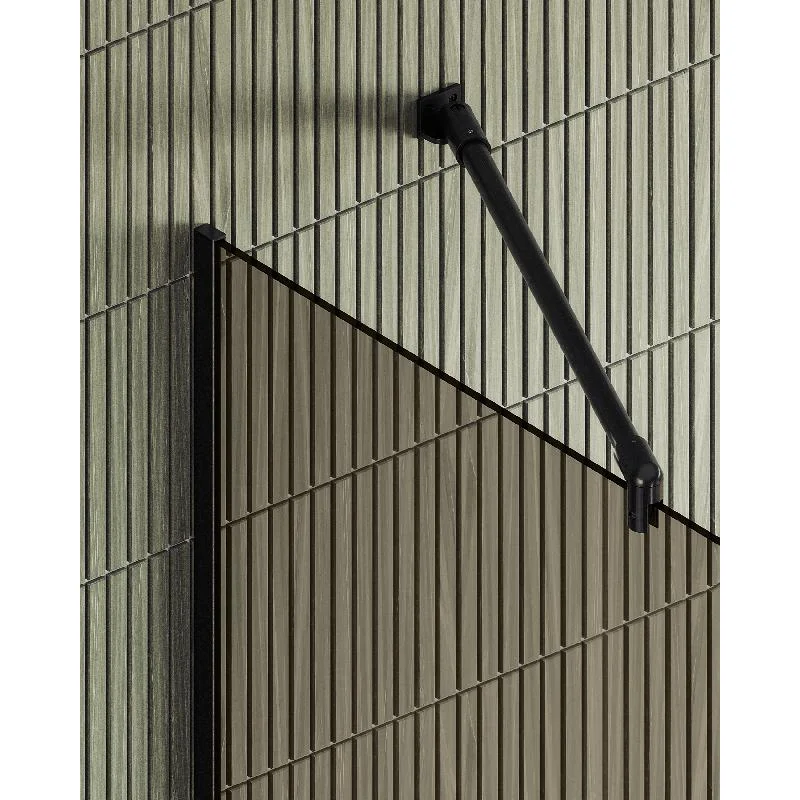 Душевая перегородка Maybah Glass MGD-696-6у 790x1950 в узком профиле Черный стекло бронзовое