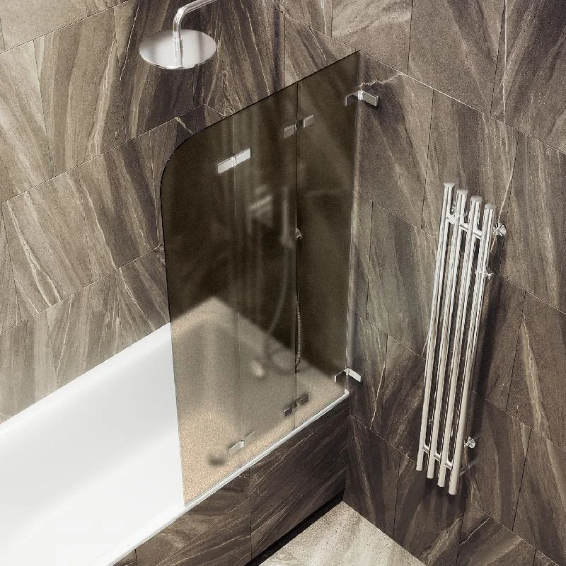 Шторка для ванны MaybahGlass складная 3 секции 1400*750 Стекло 6 мм Бронза матовая