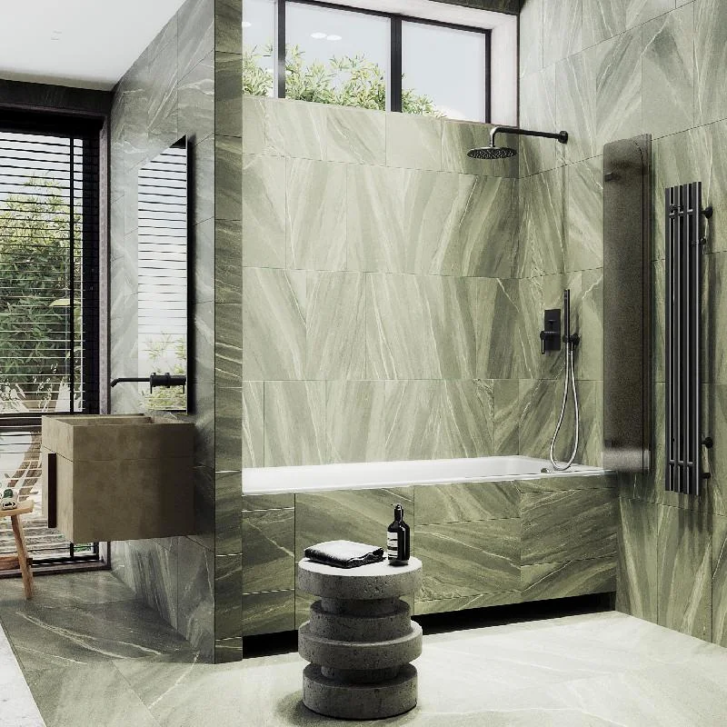 Шторка для ванны MaybahGlass складная 3 секции 1400*750 Стекло 6 мм Бронза матовая