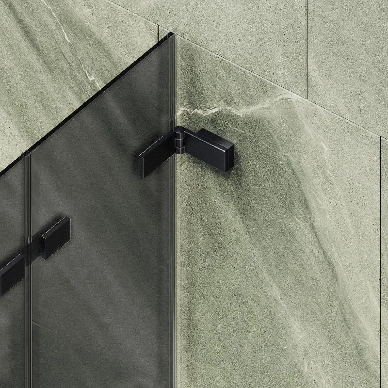 Шторка для ванны MaybahGlass складная 4 секции 1400*980 Стекло 6 мм Графит матовый