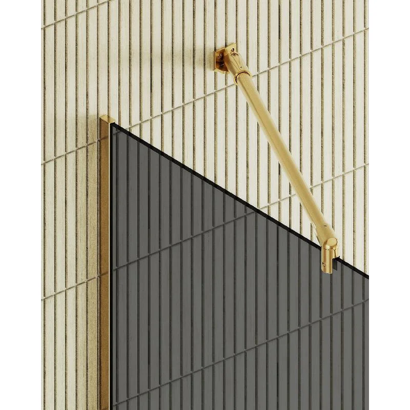 Душевая перегородка Maybah Glass MGD-698-3у 790x1950 в узком профиле Золото стекло графитовое