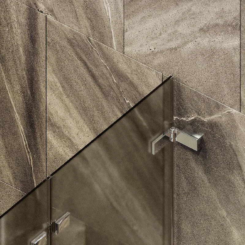 Шторка для ванны MaybahGlass складная 2 секции 1400*515 Стекло 6 мм Бронза матовая