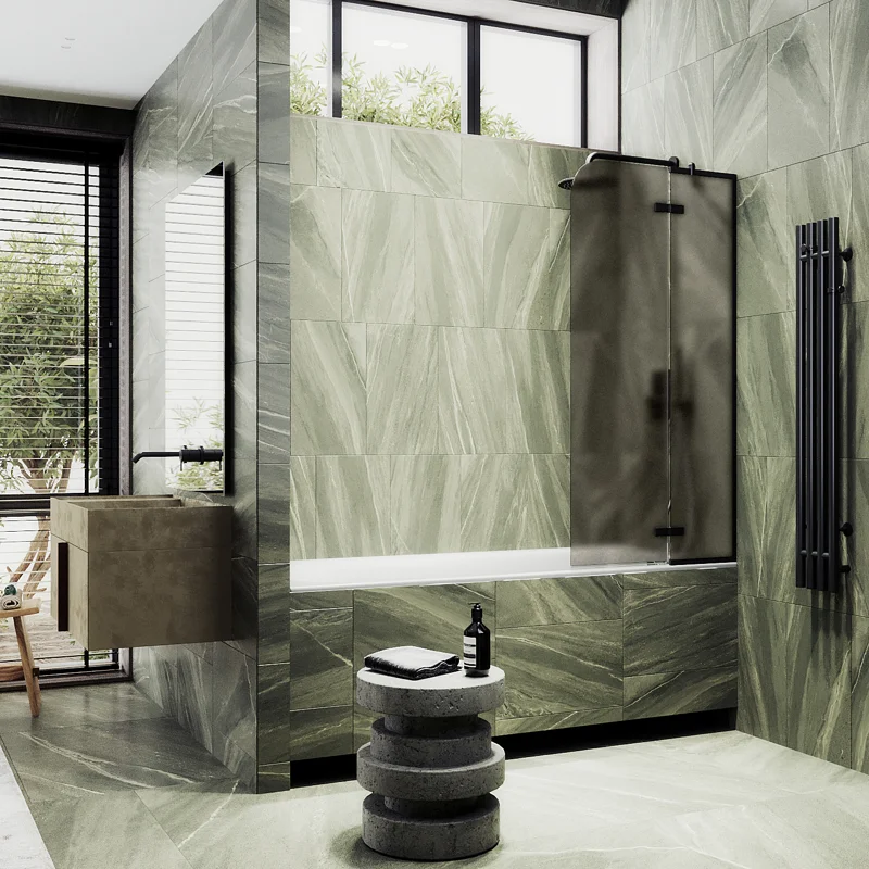 Шторка поворотная MaybahGlass с добором 1400*690 6 мм Бронза матовая