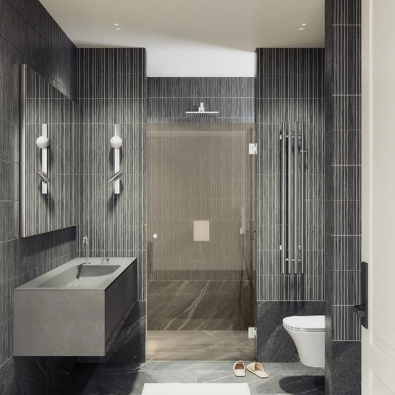 Душевая дверь Maybah Glass MGD-525-4 905x1950 на петлях Хром глянцевый стекло бронзовое