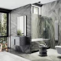 Шторка на ванну Maybah Glass MGV-59-1ш 600x1400 в широком профиле Белый стекло прозрачное