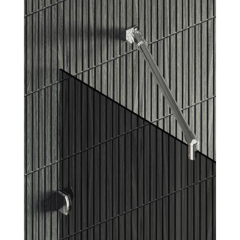 Душевая перегородка MaybahGlass MGD-274-4 79x195, стекло графит 8 мм, профиль хром глянцевый