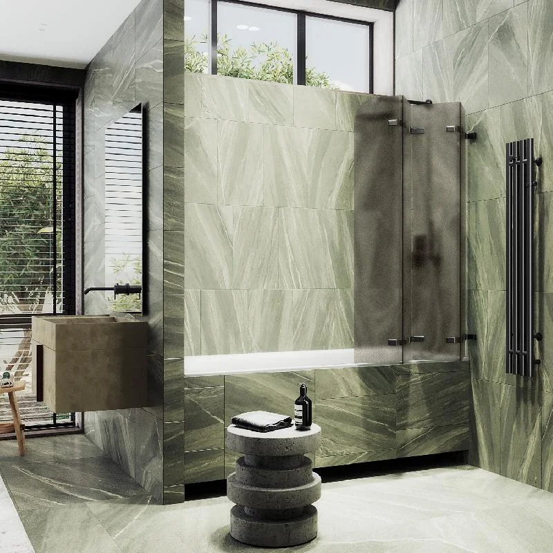 Шторка для ванны MaybahGlass складная 4 секции 1400*980 Стекло 6 мм Бронза матовая