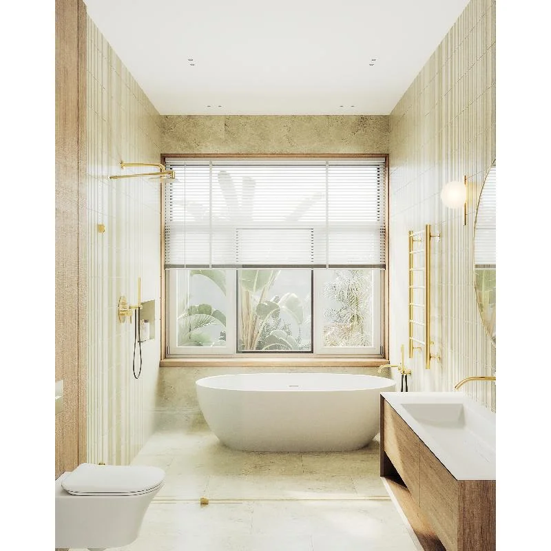 Душевая перегородка MaybahGlass MGD-259-3 79x195, стекло прозрачное 8 мм, профиль золото