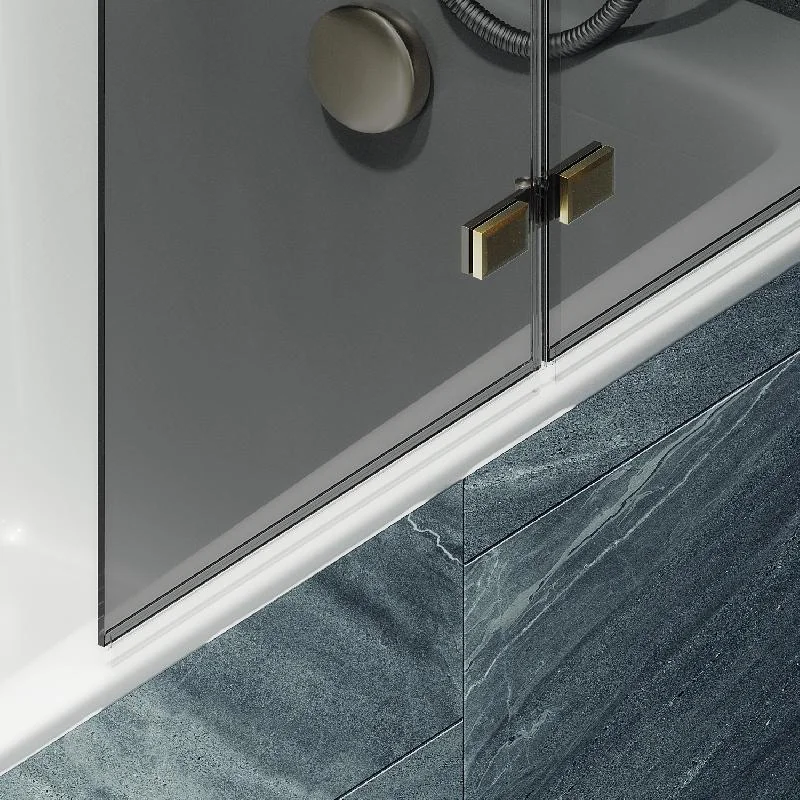 Шторка для ванны MaybahGlass складная 2 секции MaybahGlass 1400*515 Стекло 6 мм Графит