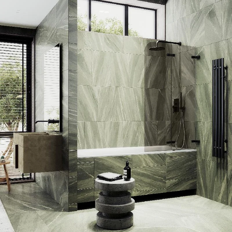 Шторка для ванны MaybahGlass складная 2 секции MaybahGlass 1400*515 Стекло 6 мм Бронза