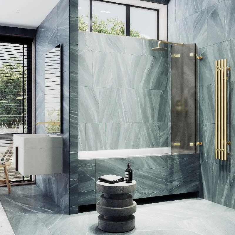 Шторка для ванны MaybahGlass складная 3 секции 1400*750 Стекло 6 мм Бронза матовая